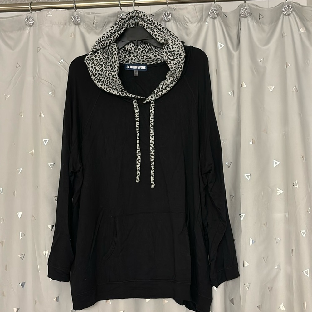 Black shirt with hood